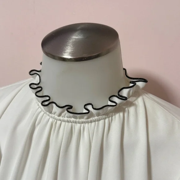 Elegant White Ruffle Blouse - Picture 3 of 5